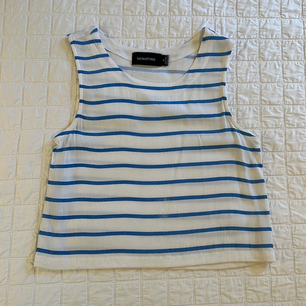 MINKPINK white striped top